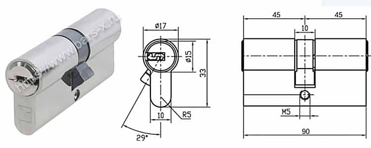 Цилинр DOORLOCK V 2300Z N серия Variant картинка