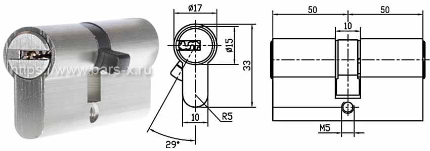 Цилиндровый механизм DOORLOCK V 2300AB N серия Variant картинка