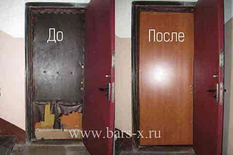 Замена старой обивки входной двери на панель фото Замена старой обивки входной двери на панель