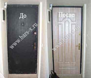 Замена обивки на входной двери на панель с фрезеровкой фото Замена обивки на входной двери на панель с фрезеровкой
