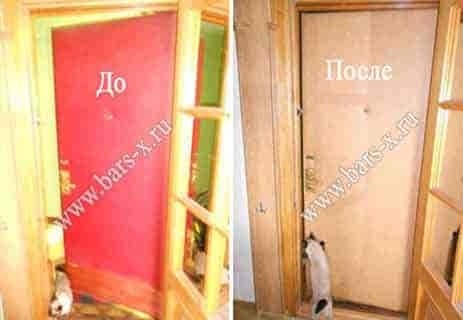 Смена обивки входной двери фото Смена обивки входной двери