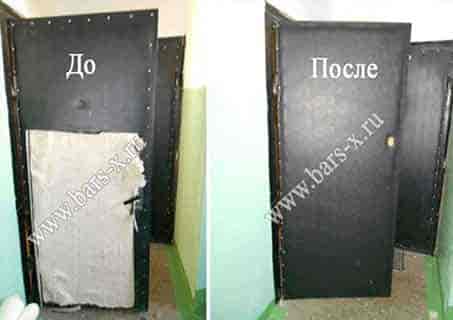 Замена старой обивки входной двери фото Замена старой обивки входной двери