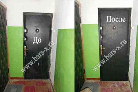 Переобивка входной стальной двери фото Переобивка входной стальной двери