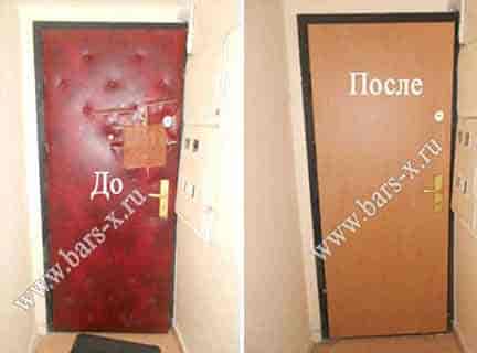 Замена обивки на панель на входной стальной двери фото Замена обивки на панель на входной стальной двери