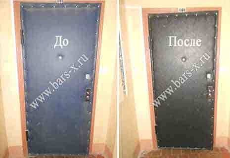 Замена старой обивки на входной двери фото Замена старой обивки на входной двери