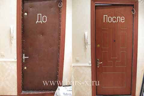 Замена обивки двери на панель МДФ фото Замена обивки двери на панель МДФ